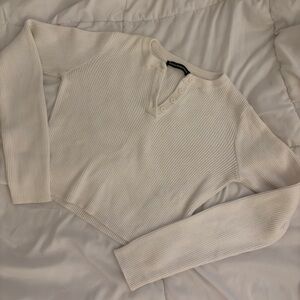 Brandy Melville Ribbed Henley Sweater
